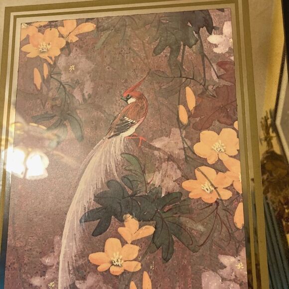 BRYTONE Long Feathered Bird Mirror Vintage Mechanical Mirror Works 16 x 12 in - Picture 3 of 6